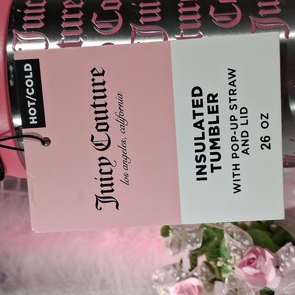 JUICY COUTURE Logo Stainless Steel Insulated Tumbler 26 oz NWT - Picture 4 of 6